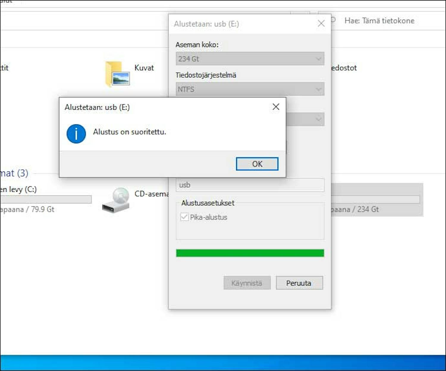 Vaihe 4: Käytössä on täysin tyhjä levyasema, kun olet alustanut kiintolevyn tai muistitikun.